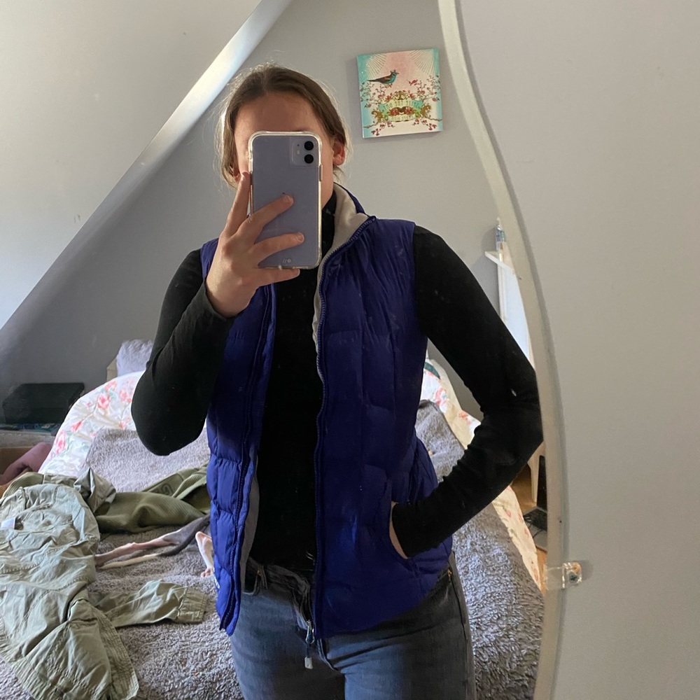 EDDIE BAUER PURPLE DOWN VEST